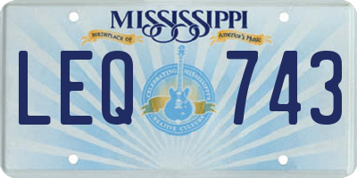MS license plate LEQ743