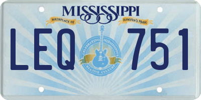 MS license plate LEQ751