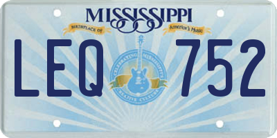 MS license plate LEQ752