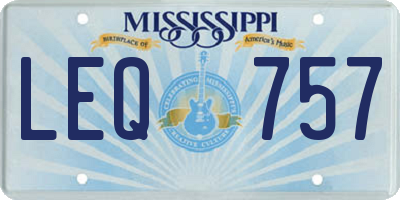 MS license plate LEQ757