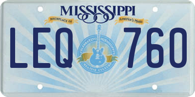 MS license plate LEQ760