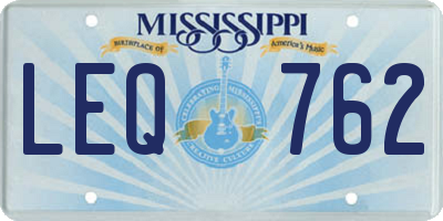 MS license plate LEQ762