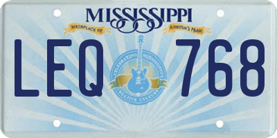 MS license plate LEQ768