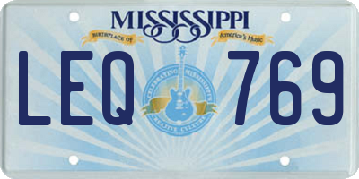 MS license plate LEQ769