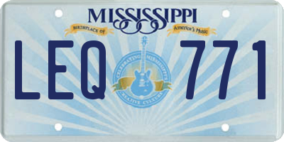 MS license plate LEQ771