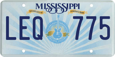 MS license plate LEQ775