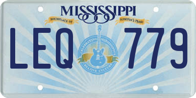 MS license plate LEQ779