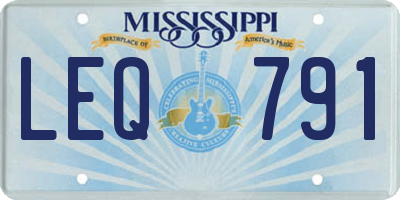 MS license plate LEQ791