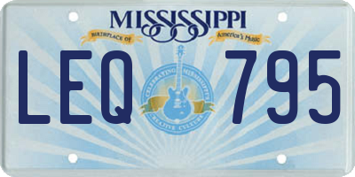 MS license plate LEQ795