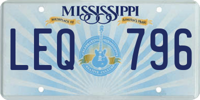 MS license plate LEQ796