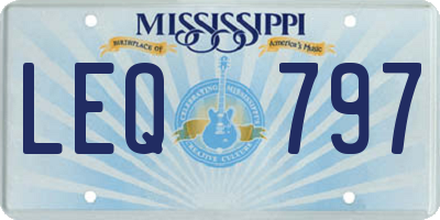 MS license plate LEQ797