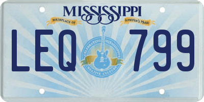 MS license plate LEQ799