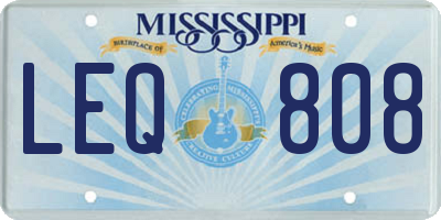 MS license plate LEQ808