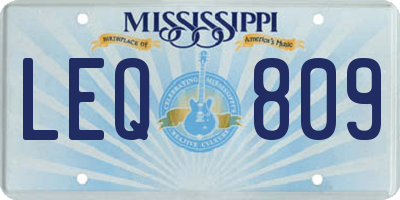 MS license plate LEQ809