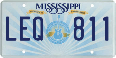 MS license plate LEQ811