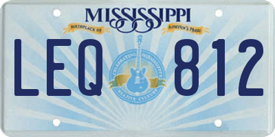MS license plate LEQ812