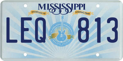 MS license plate LEQ813