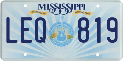 MS license plate LEQ819