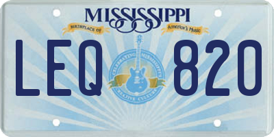 MS license plate LEQ820