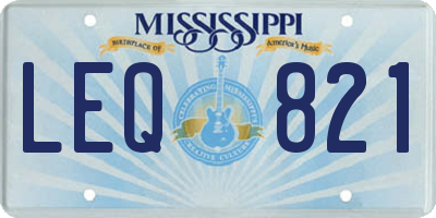 MS license plate LEQ821