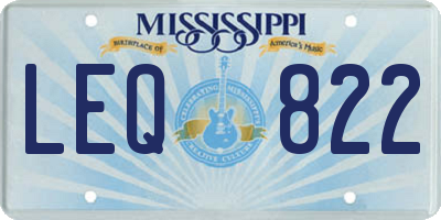 MS license plate LEQ822