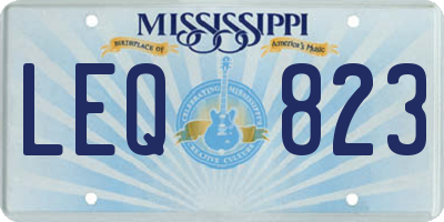 MS license plate LEQ823