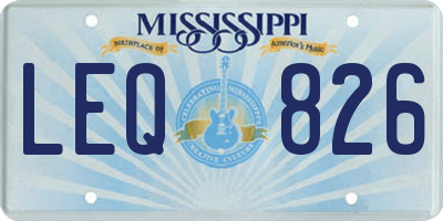 MS license plate LEQ826