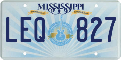 MS license plate LEQ827