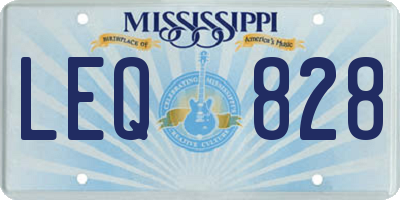MS license plate LEQ828