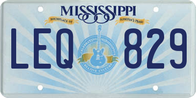 MS license plate LEQ829