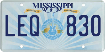 MS license plate LEQ830