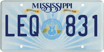 MS license plate LEQ831