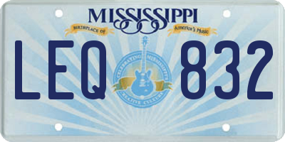 MS license plate LEQ832