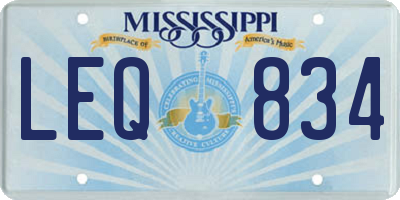 MS license plate LEQ834