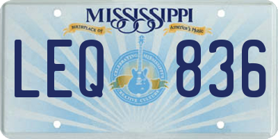 MS license plate LEQ836