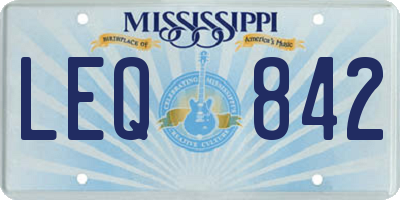 MS license plate LEQ842