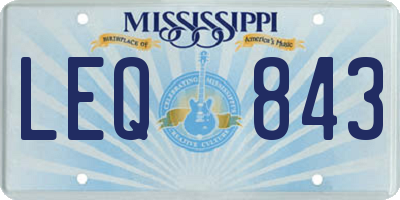 MS license plate LEQ843