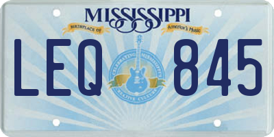MS license plate LEQ845