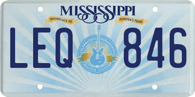 MS license plate LEQ846