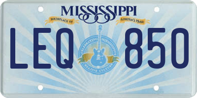 MS license plate LEQ850