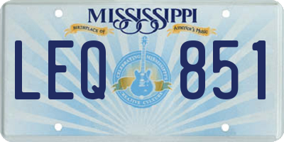 MS license plate LEQ851
