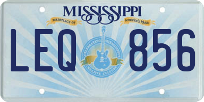 MS license plate LEQ856