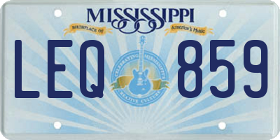 MS license plate LEQ859