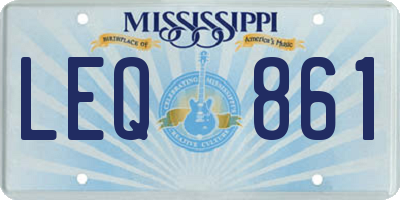 MS license plate LEQ861