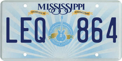 MS license plate LEQ864