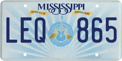 MS license plate LEQ865