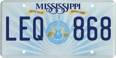 MS license plate LEQ868