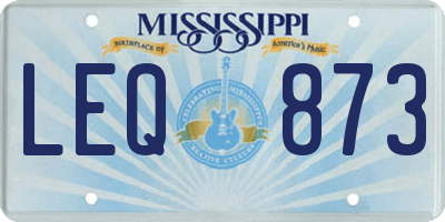 MS license plate LEQ873
