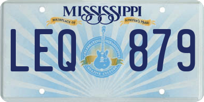 MS license plate LEQ879