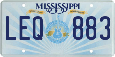MS license plate LEQ883